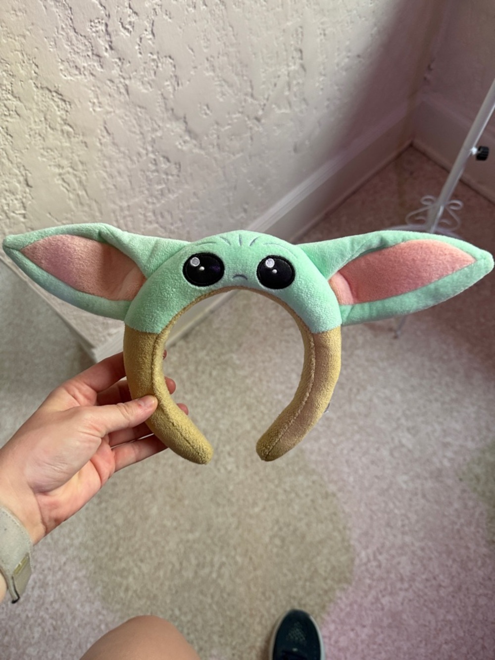 Disney Grogu (Baby Yoda) Plush Headband in Mint Green, Pink and Tan